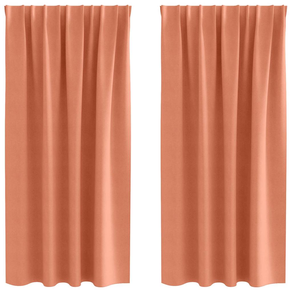 vidaXL Firany blackout z kółkami 2 pcs terakota 175 x 140 cm Poliester