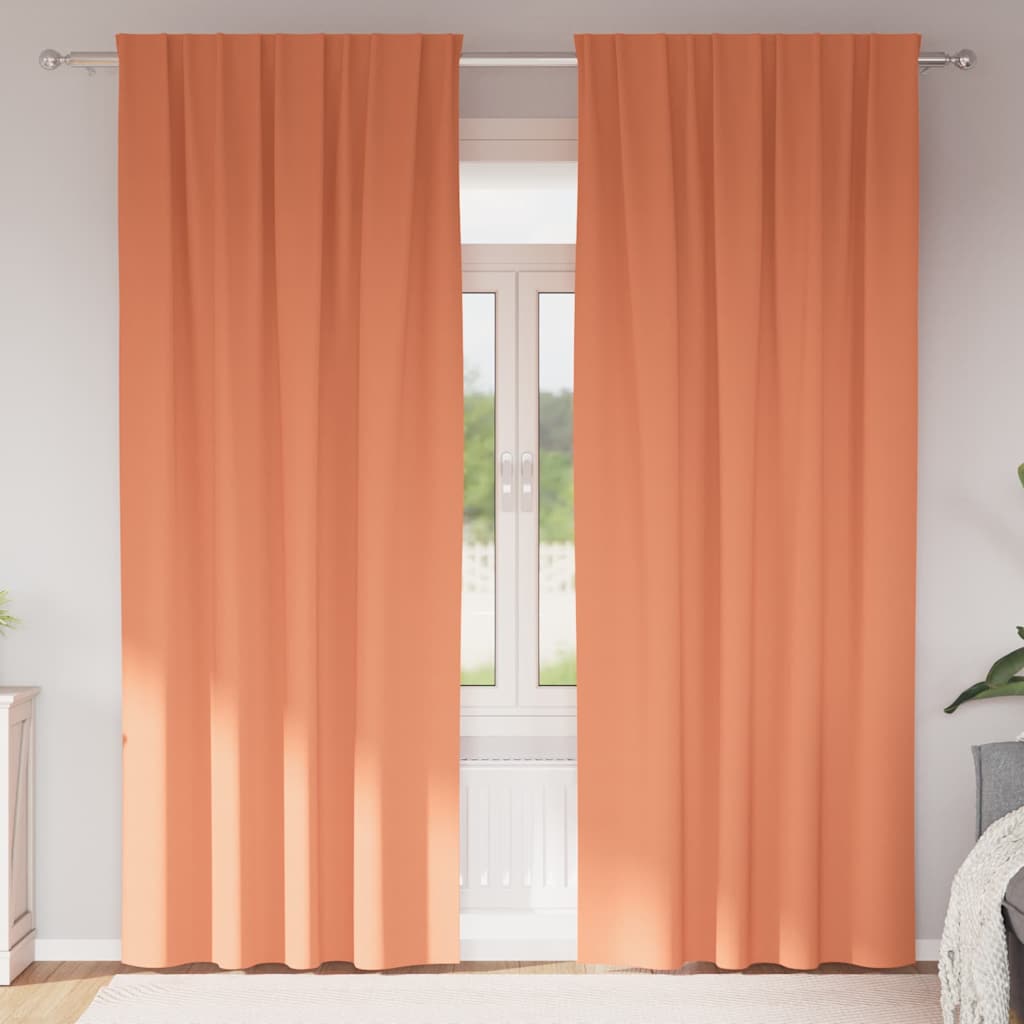 vidaXL Firany blackout z kółkami 2 pcs terakota 245 x 140 cm Poliester
