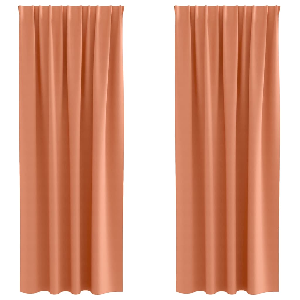 vidaXL Firany blackout z kółkami 2 pcs terakota 245 x 140 cm Poliester