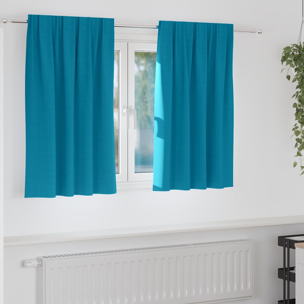 vidaXL Firany blackout z kółkami 2 pcs Turkusowy 140 x 140 cm