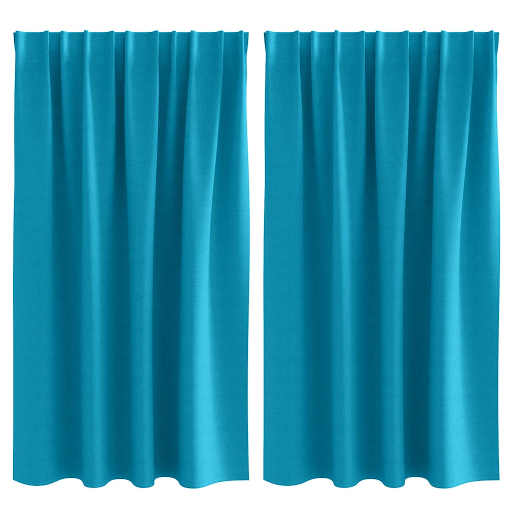 vidaXL Firany blackout z kółkami 2 pcs Turkusowy 140 x 140 cm