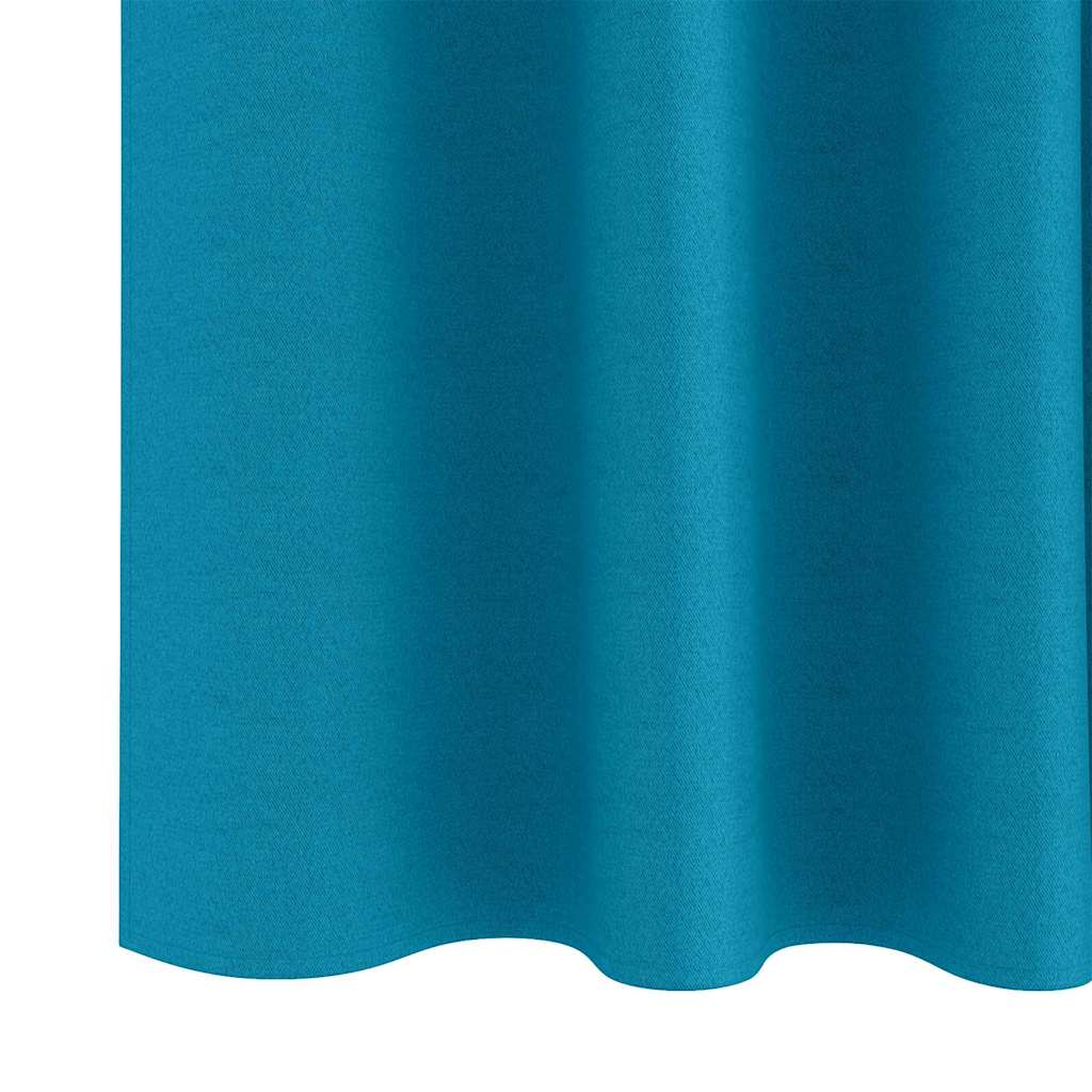 vidaXL Firany blackout z kółkami 2 pcs Turkusowy 175 x 140 cm