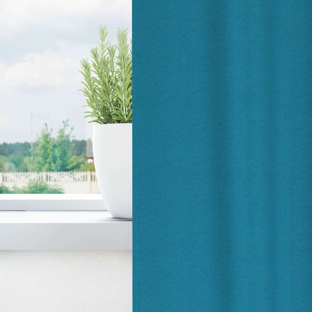 vidaXL Firany blackout z kółkami 2 pcs Turkusowy 175 x 140 cm