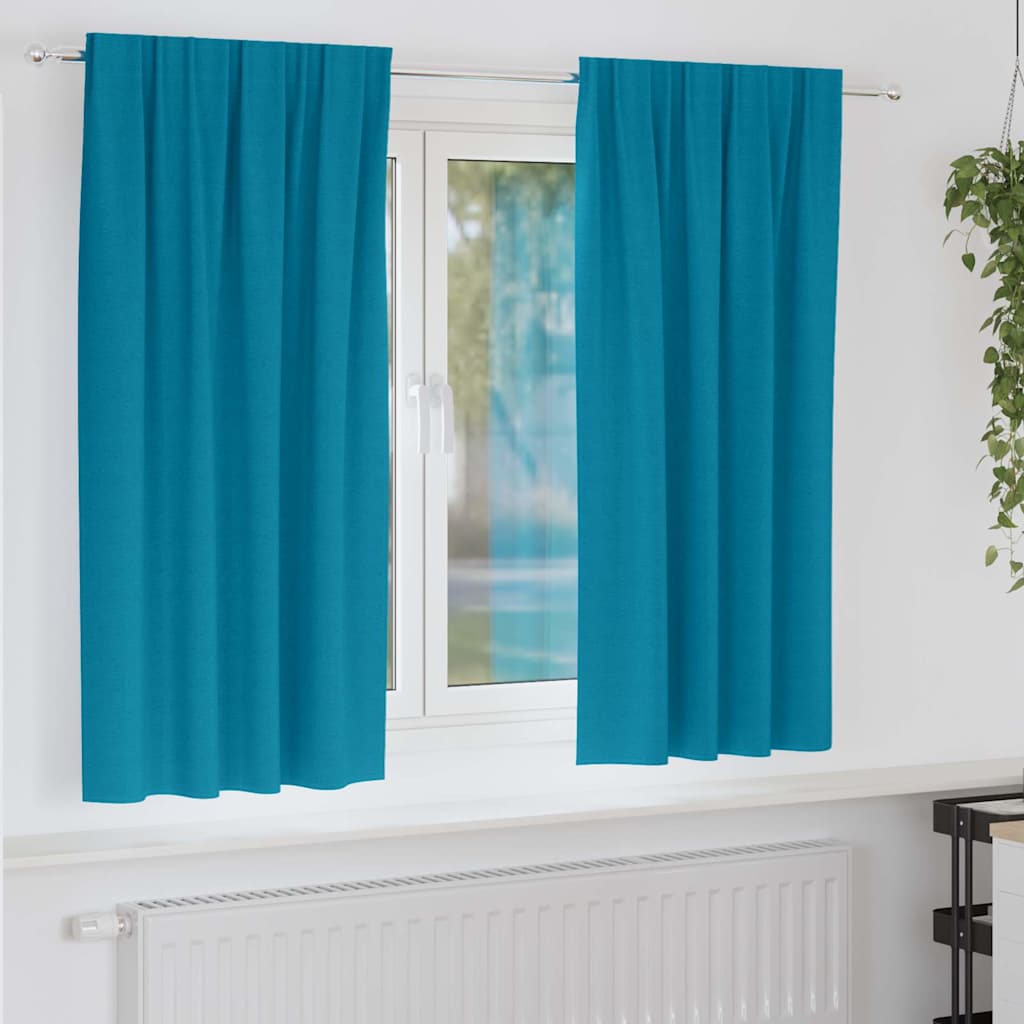 vidaXL Firany blackout z kółkami 2 pcs Turkusowy 175 x 140 cm