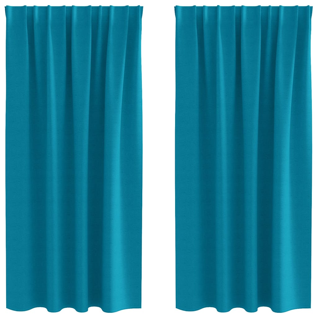 vidaXL Firany blackout z kółkami 2 pcs Turkusowy 175 x 140 cm