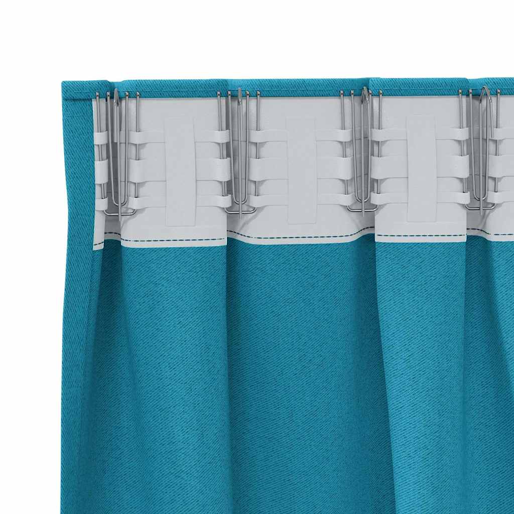 vidaXL Firany blackout z kółkami 2 pcs Turkusowy 245 x 140 cm