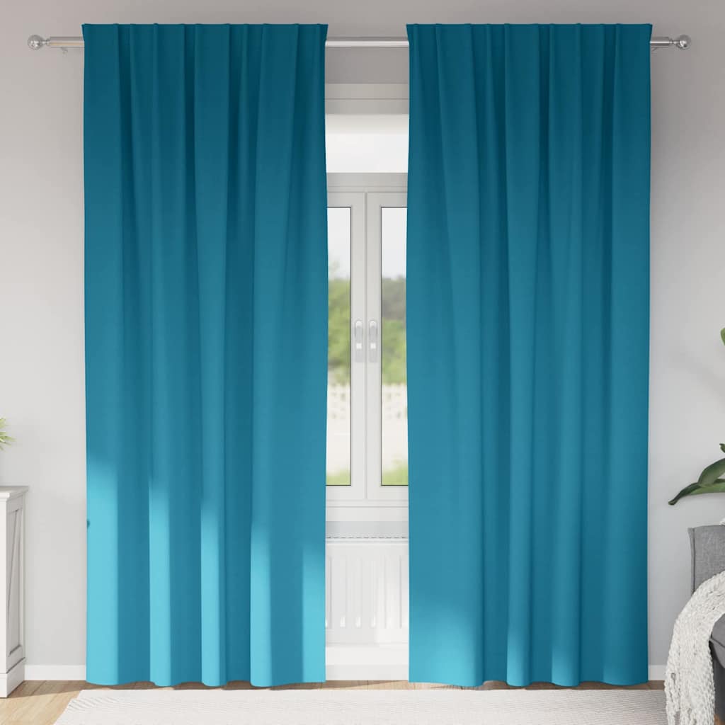 vidaXL Firany blackout z kółkami 2 pcs Turkusowy 245 x 140 cm