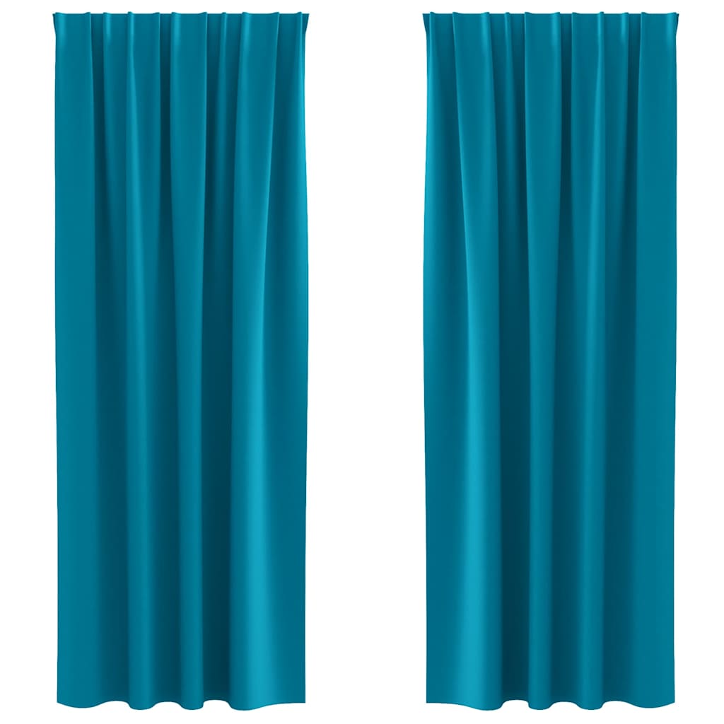 vidaXL Firany blackout z kółkami 2 pcs Turkusowy 260 x 140 cm