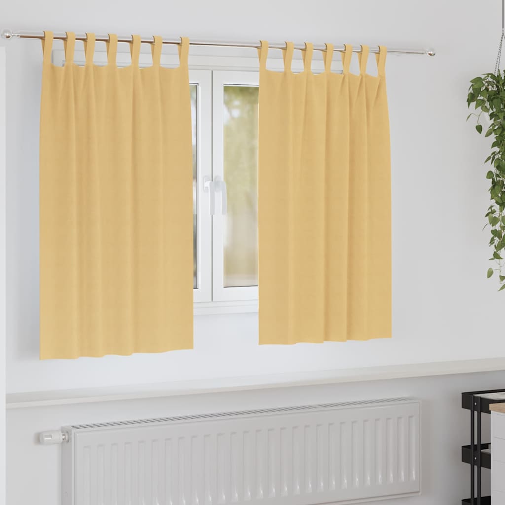 vidaXL Firany blackout z kółkami 2 pcs Beżowy 140 x 140 cm Poliester