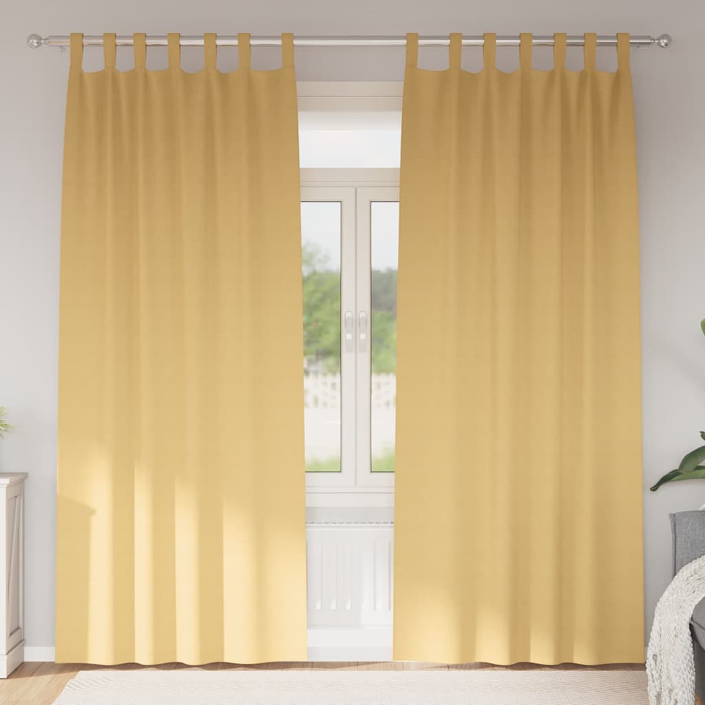 vidaXL Firany blackout z kółkami 2 pcs Beżowy 225 x 140 cm Poliester