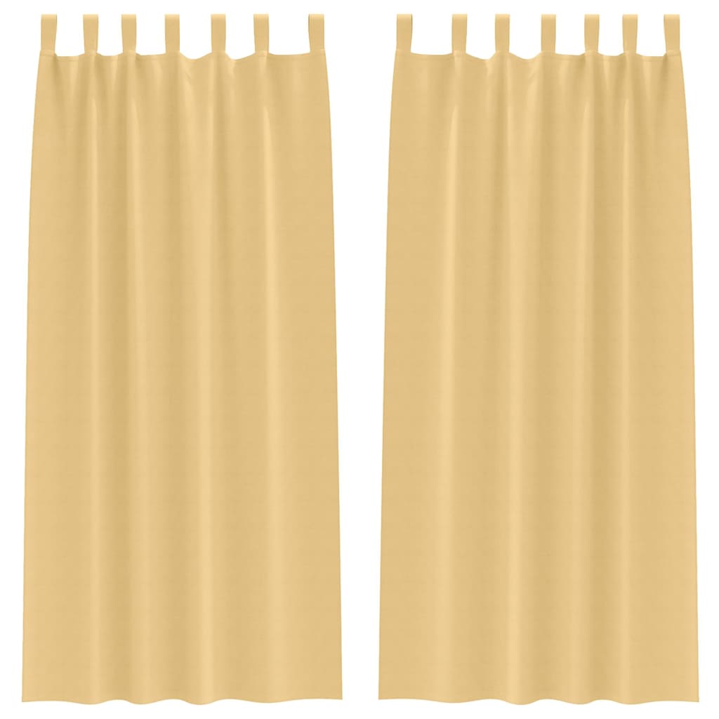 vidaXL Firany blackout z kółkami 2 pcs Beżowy 225 x 140 cm Poliester