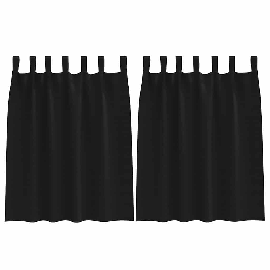 vidaXL Firany blackout z kółkami 2 pcs Czarny 140 x 140 cm Poliester