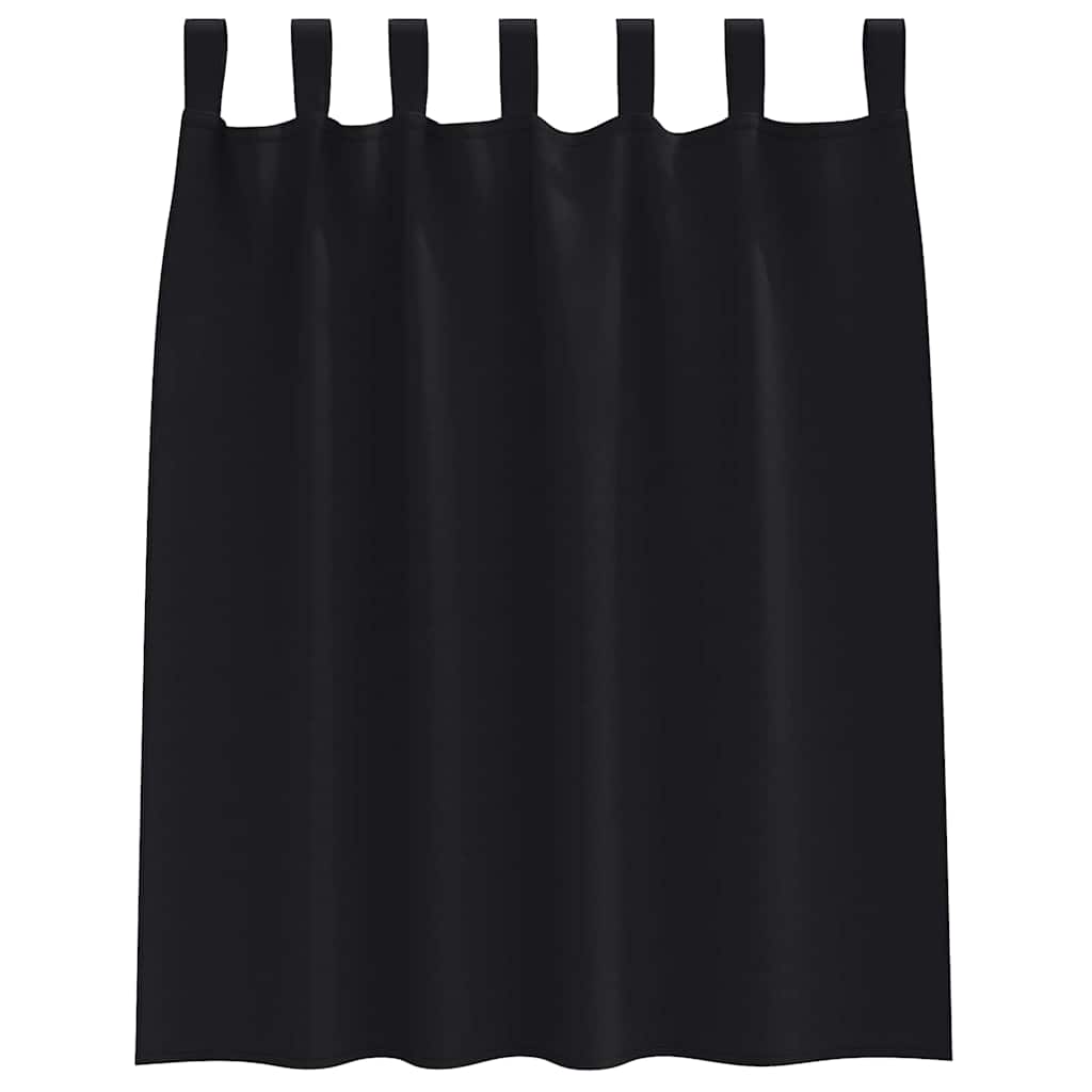 vidaXL Firany blackout z kółkami 2 pcs Czarny 140 x 140 cm Poliester