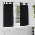 vidaXL Firany blackout z kółkami 2 pcs Czarny 175 x 140 cm Poliester