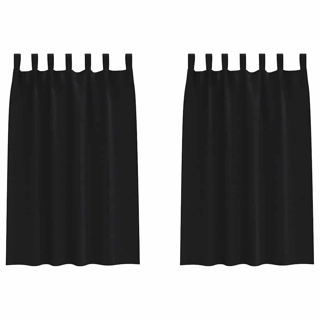 vidaXL Firany blackout z kółkami 2 pcs Czarny 175 x 140 cm Poliester