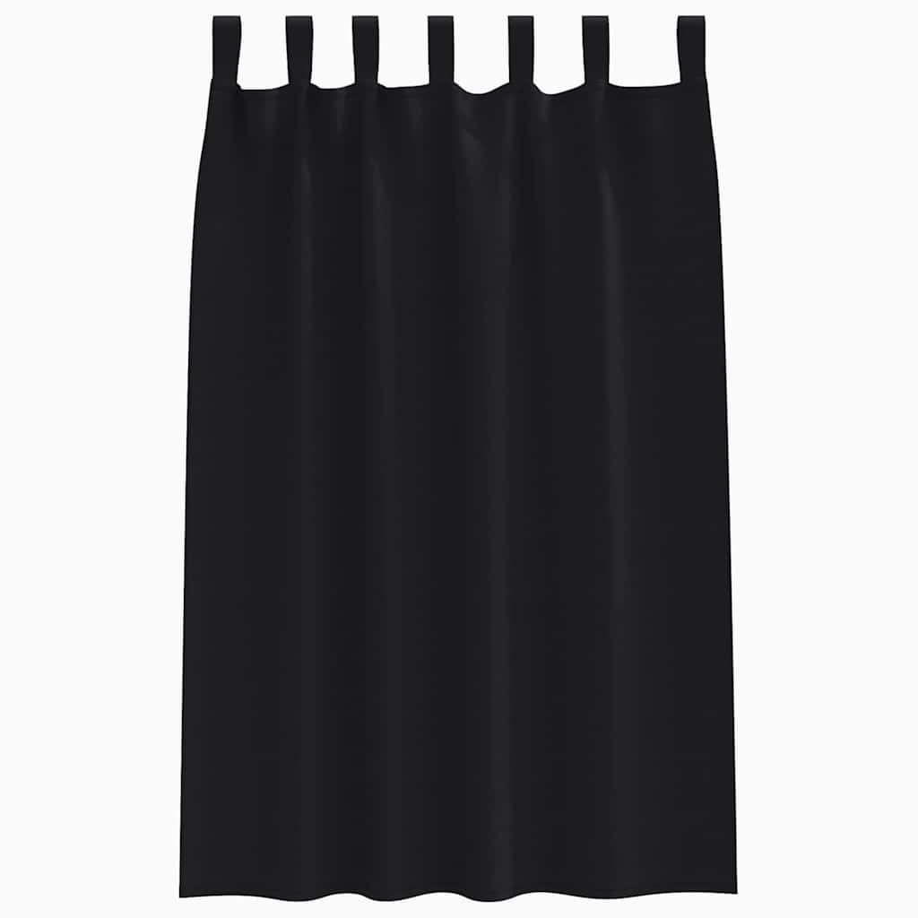 vidaXL Firany blackout z kółkami 2 pcs Czarny 175 x 140 cm Poliester
