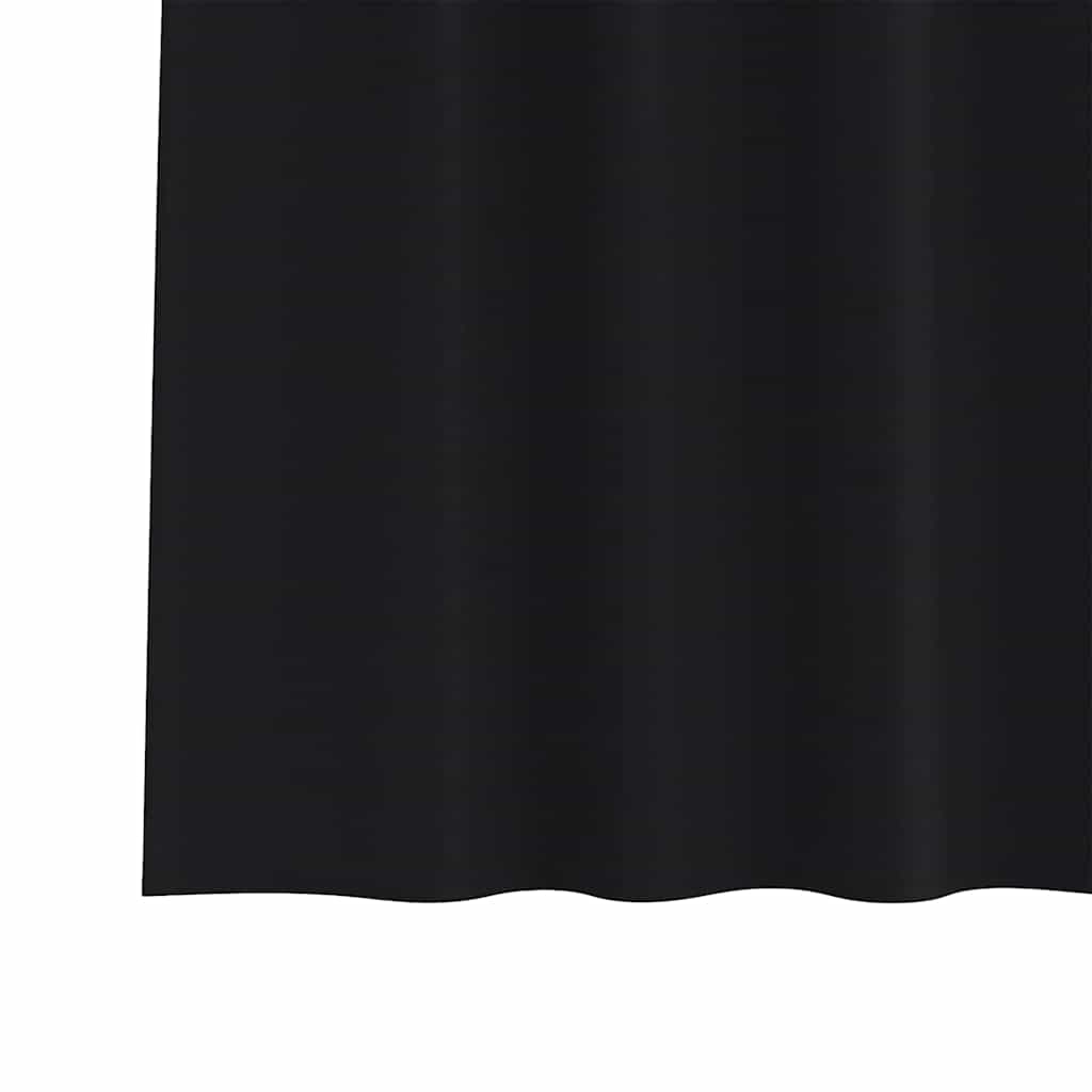 vidaXL Firany blackout z kółkami 2 pcs Czarny 225 x 140 cm Poliester