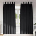 vidaXL Firany blackout z kółkami 2 pcs Czarny 245 x 140 cm Poliester