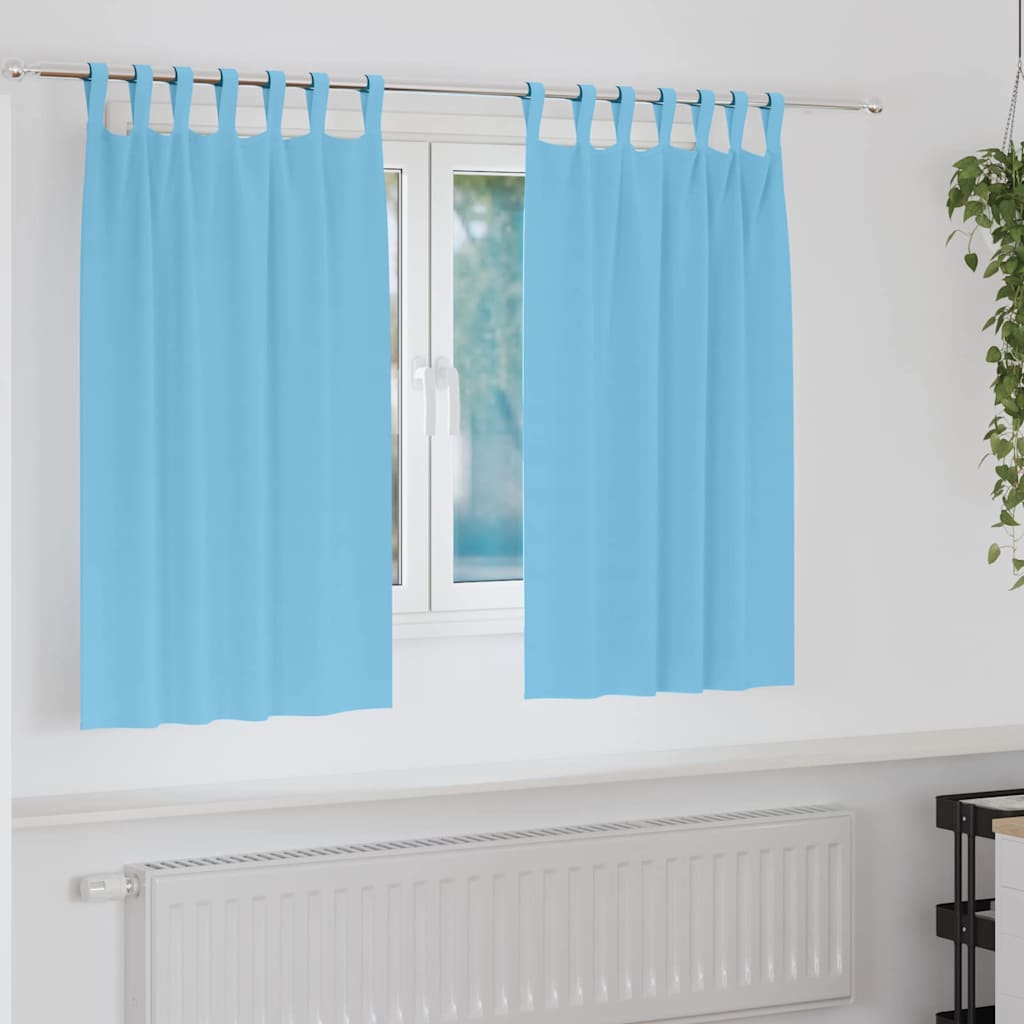 vidaXL Firany blackout z kółkami 2 pcs Jasnoniebieski 140 x 140 cm