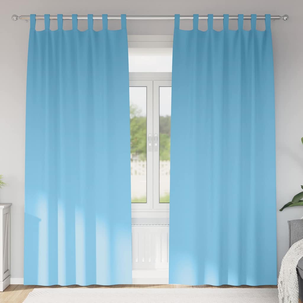 vidaXL Firany blackout z kółkami 2 pcs Jasnoniebieski 260 x 140 cm