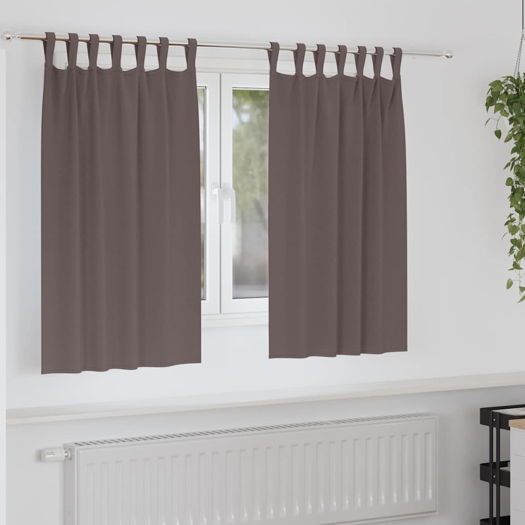 vidaXL Firany blackout z kółkami 2 pcs Ciemny brąz 140 x 140 cm