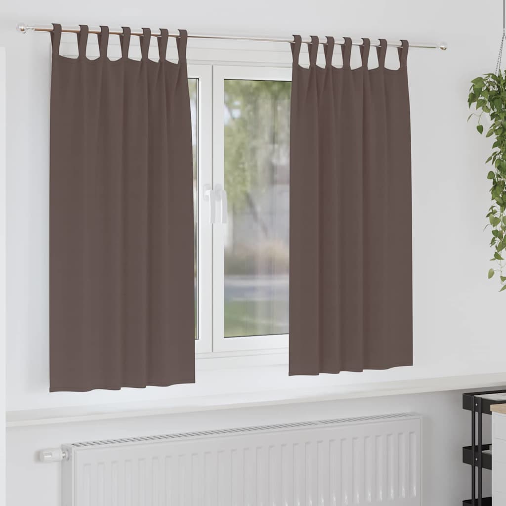 vidaXL Firany blackout z kółkami 2 pcs Ciemny brąz 175 x 140 cm