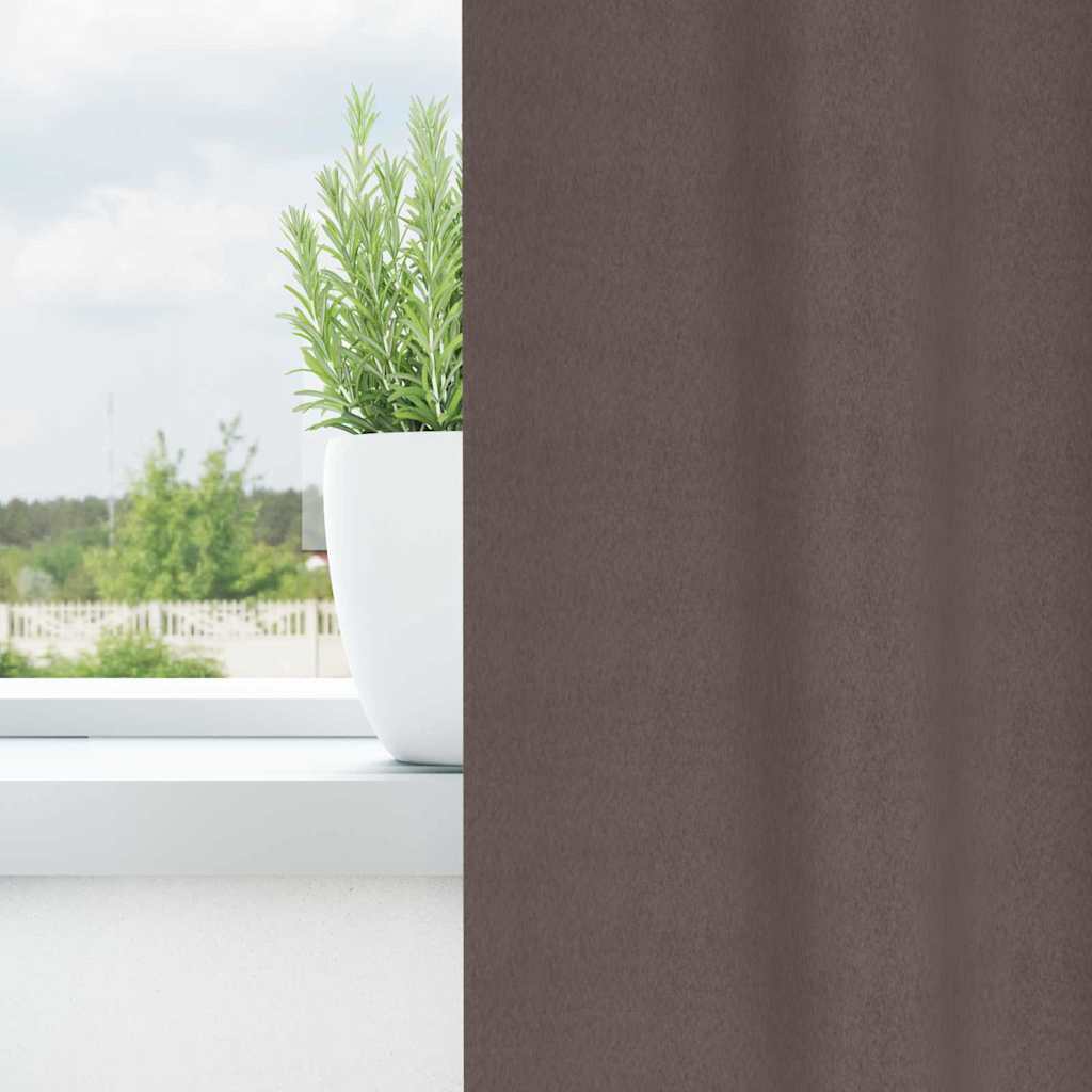 vidaXL Firany blackout z kółkami 2 pcs Ciemny brąz 225 x 140 cm