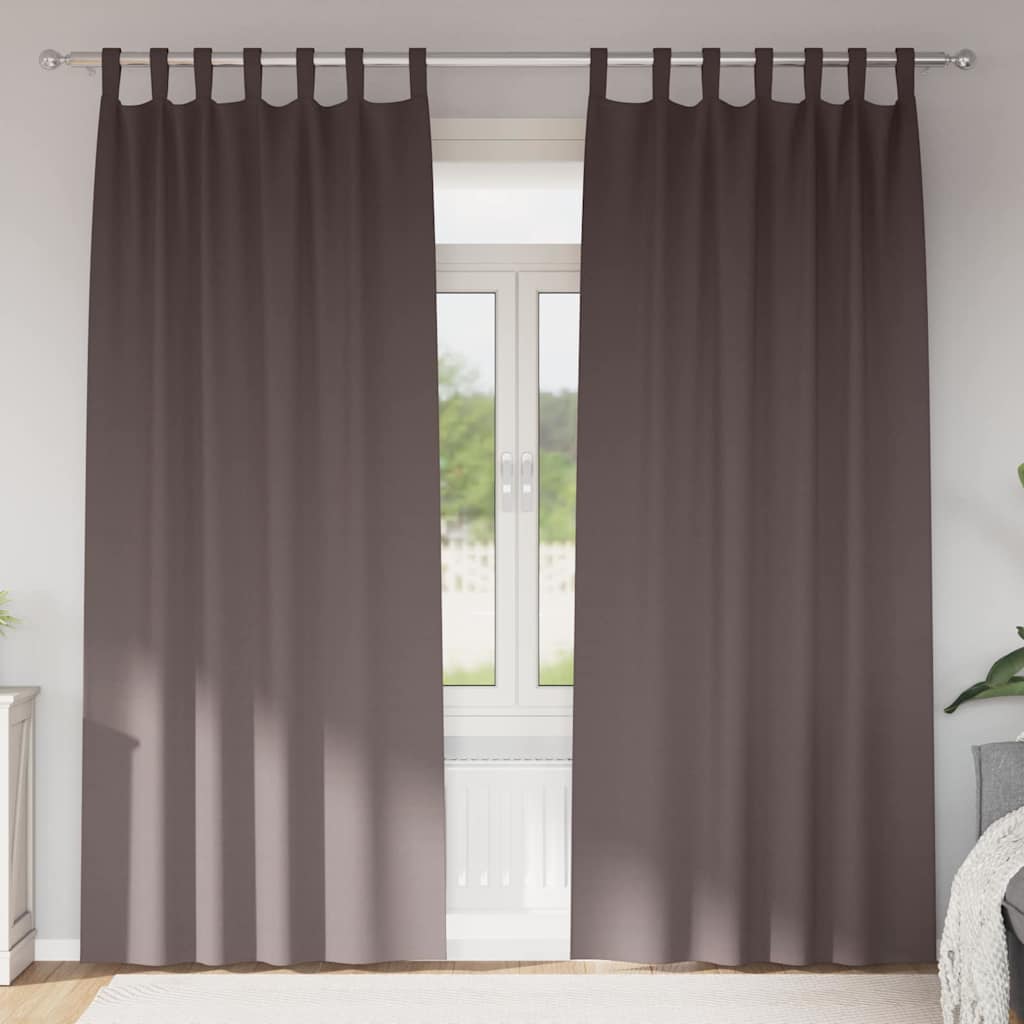 vidaXL Firany blackout z kółkami 2 pcs Ciemny brąz 225 x 140 cm