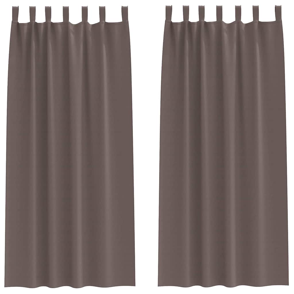 vidaXL Firany blackout z kółkami 2 pcs Ciemny brąz 225 x 140 cm