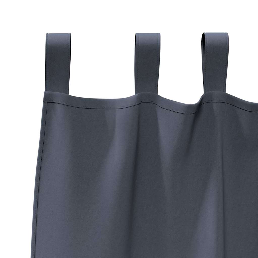 vidaXL Firany blackout z kółkami 2 pcs Antracyt 140 x 140 cm Poliester