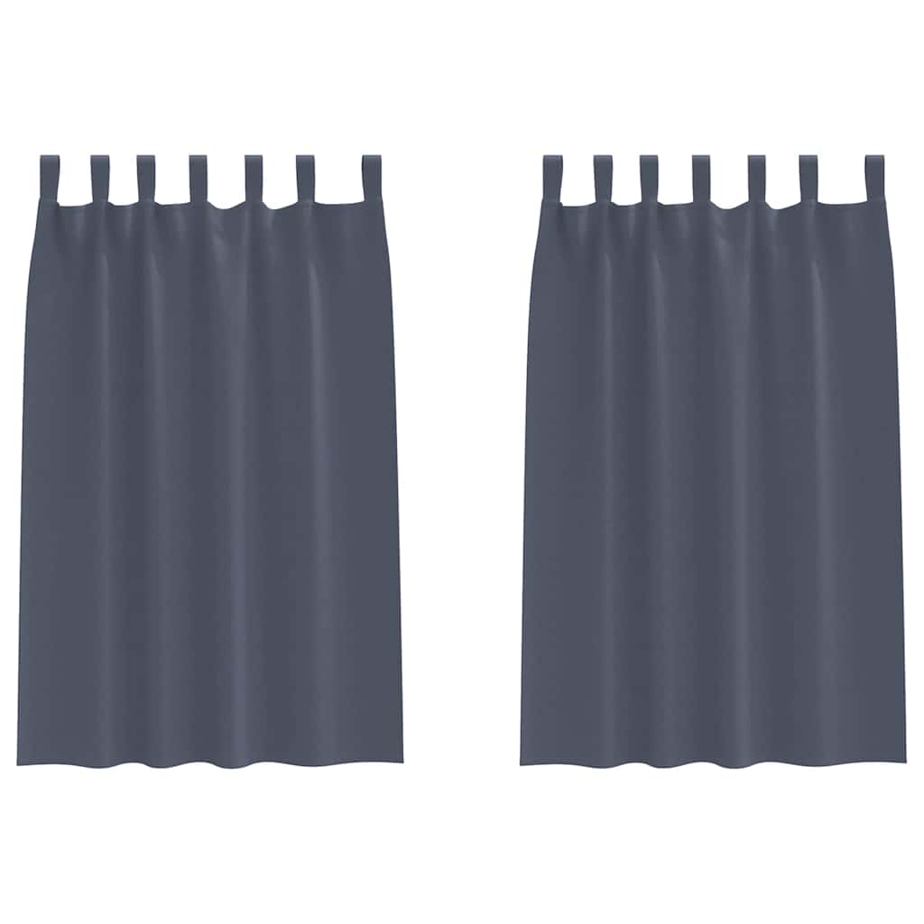 vidaXL Firany blackout z kółkami 2 pcs Antracyt 175 x 140 cm Poliester