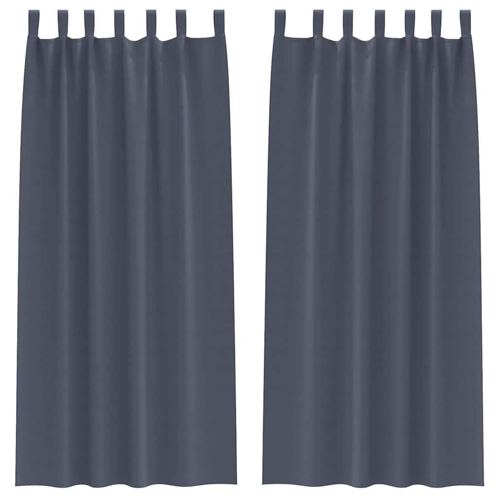 vidaXL Firany blackout z kółkami 2 pcs Antracyt 225 x 140 cm Poliester