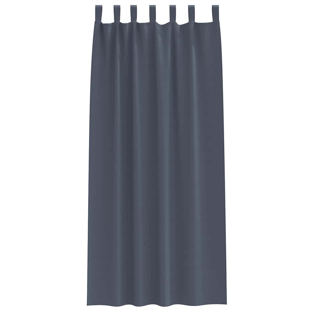 vidaXL Firany blackout z kółkami 2 pcs Antracyt 225 x 140 cm Poliester