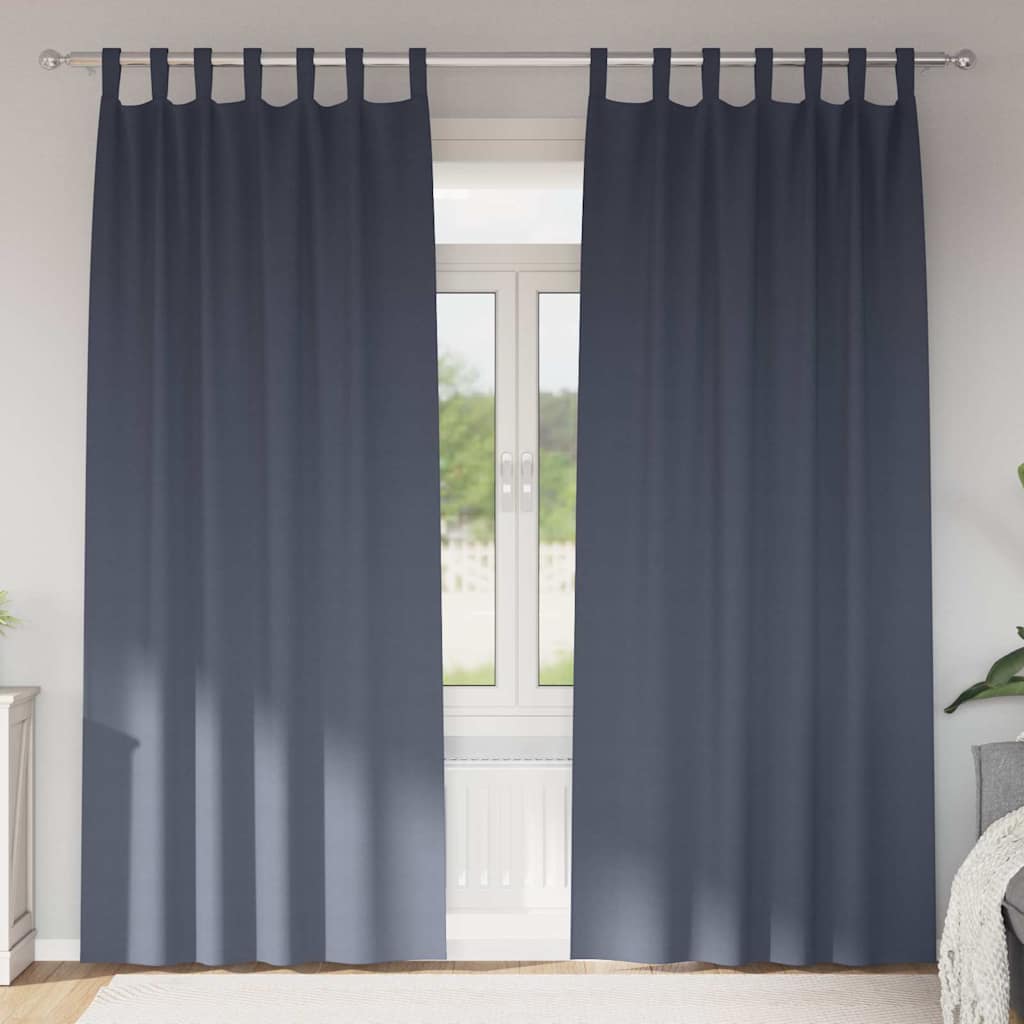 vidaXL Firany blackout z kółkami 2 pcs Antracyt 260 x 140 cm Poliester