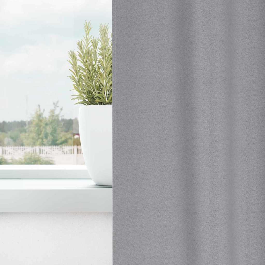 vidaXL Firany blackout z kółkami 2 pcs Jasnoszary 140 x 140 cm