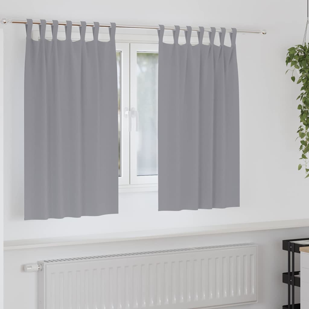 vidaXL Firany blackout z kółkami 2 pcs Jasnoszary 140 x 140 cm