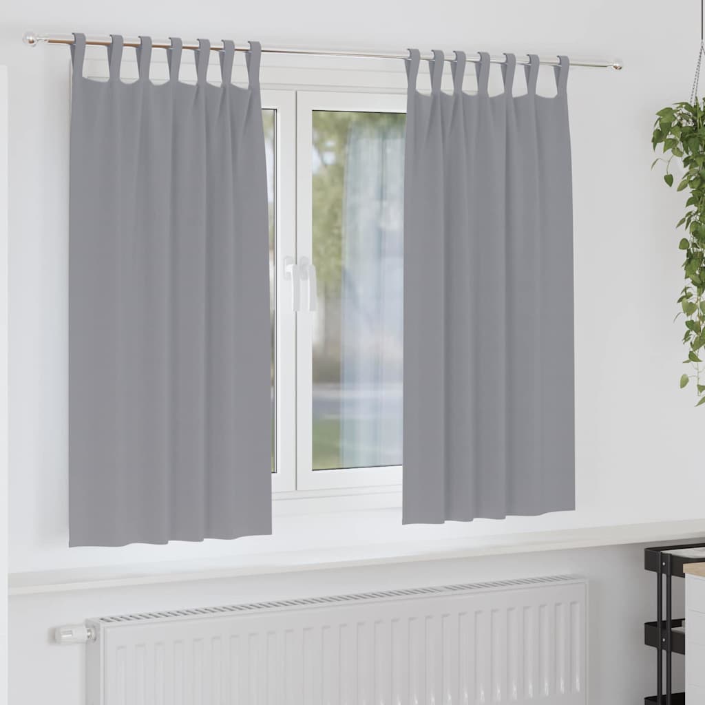 vidaXL Firany blackout z kółkami 2 pcs Jasnoszary 175 x 140 cm