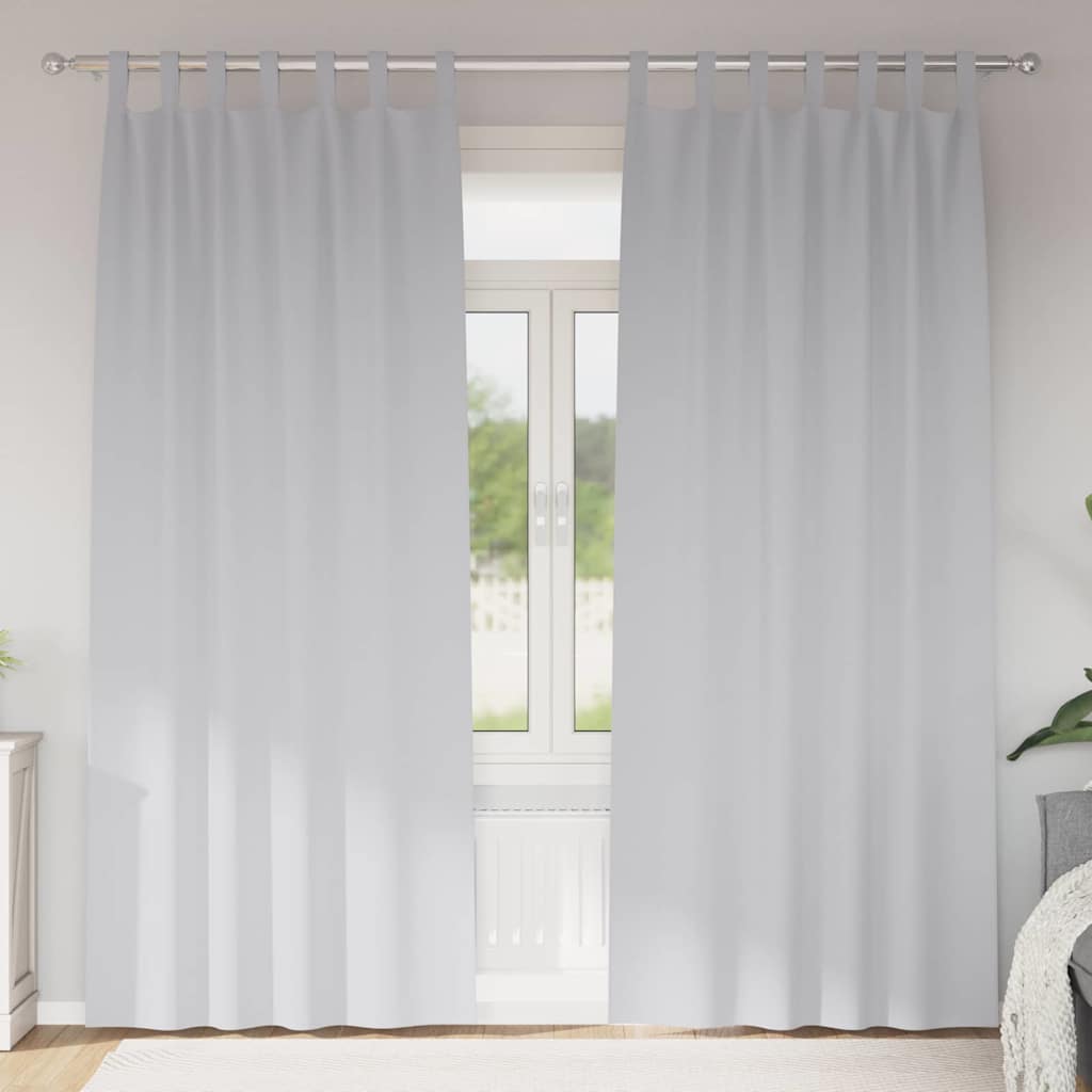 vidaXL Firany blackout z kółkami 2 pcs Jasnoszary 225 x 140 cm