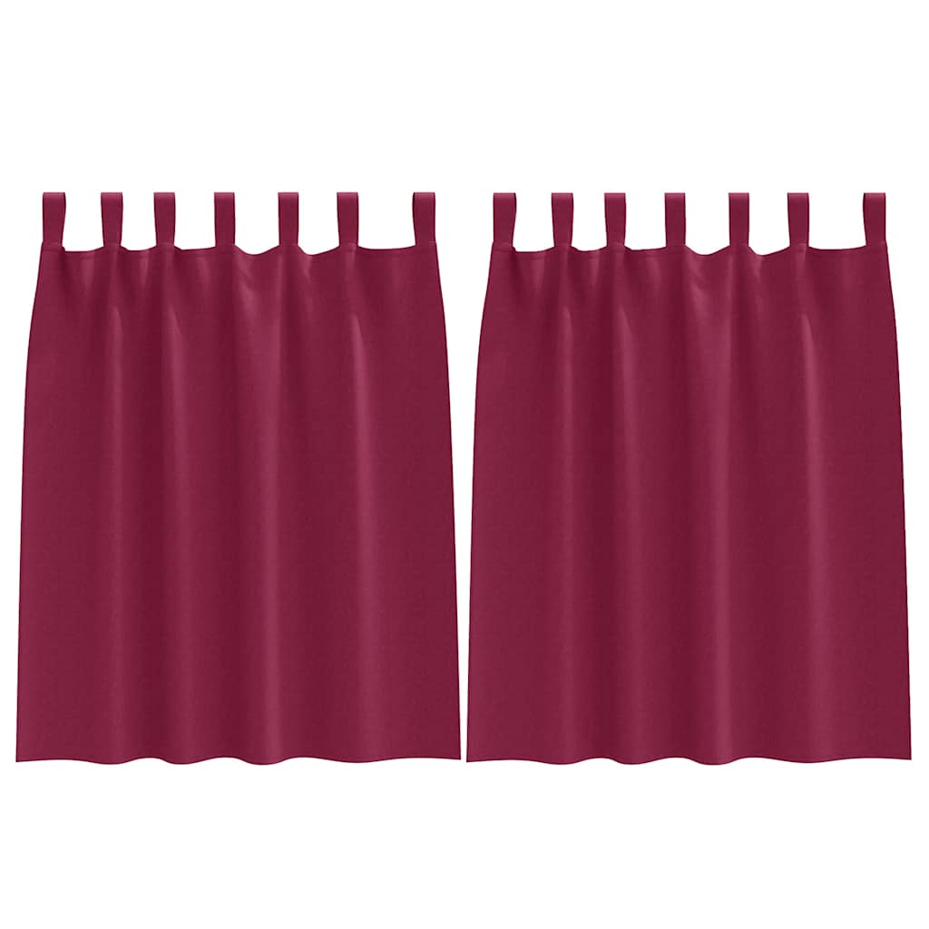 vidaXL Firany blackout z kółkami 2 pcs Czerwone wino 140 x 140 cm
