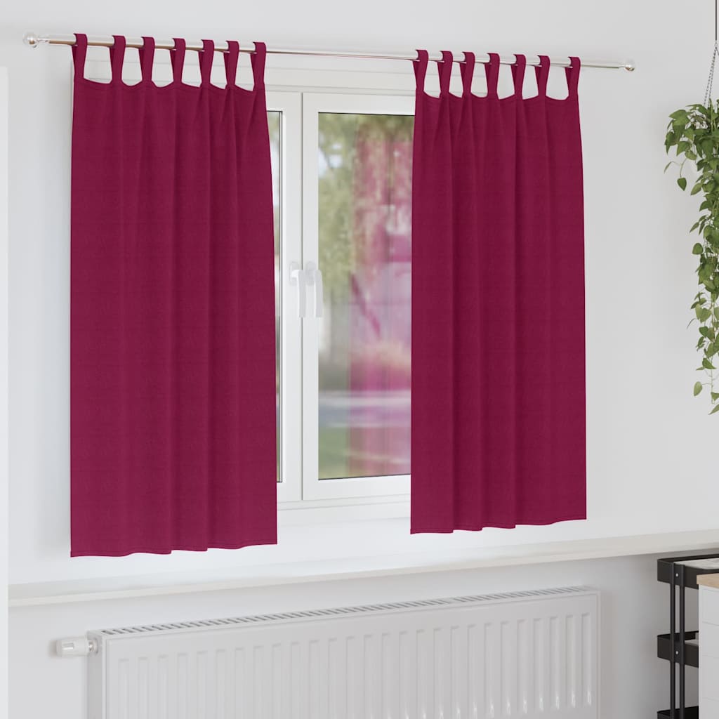 vidaXL Firany blackout z kółkami 2 pcs Czerwone wino 175 x 140 cm