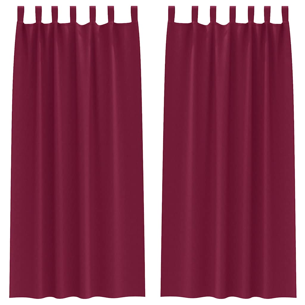 vidaXL Firany blackout z kółkami 2 pcs Czerwone wino 245 x 140 cm