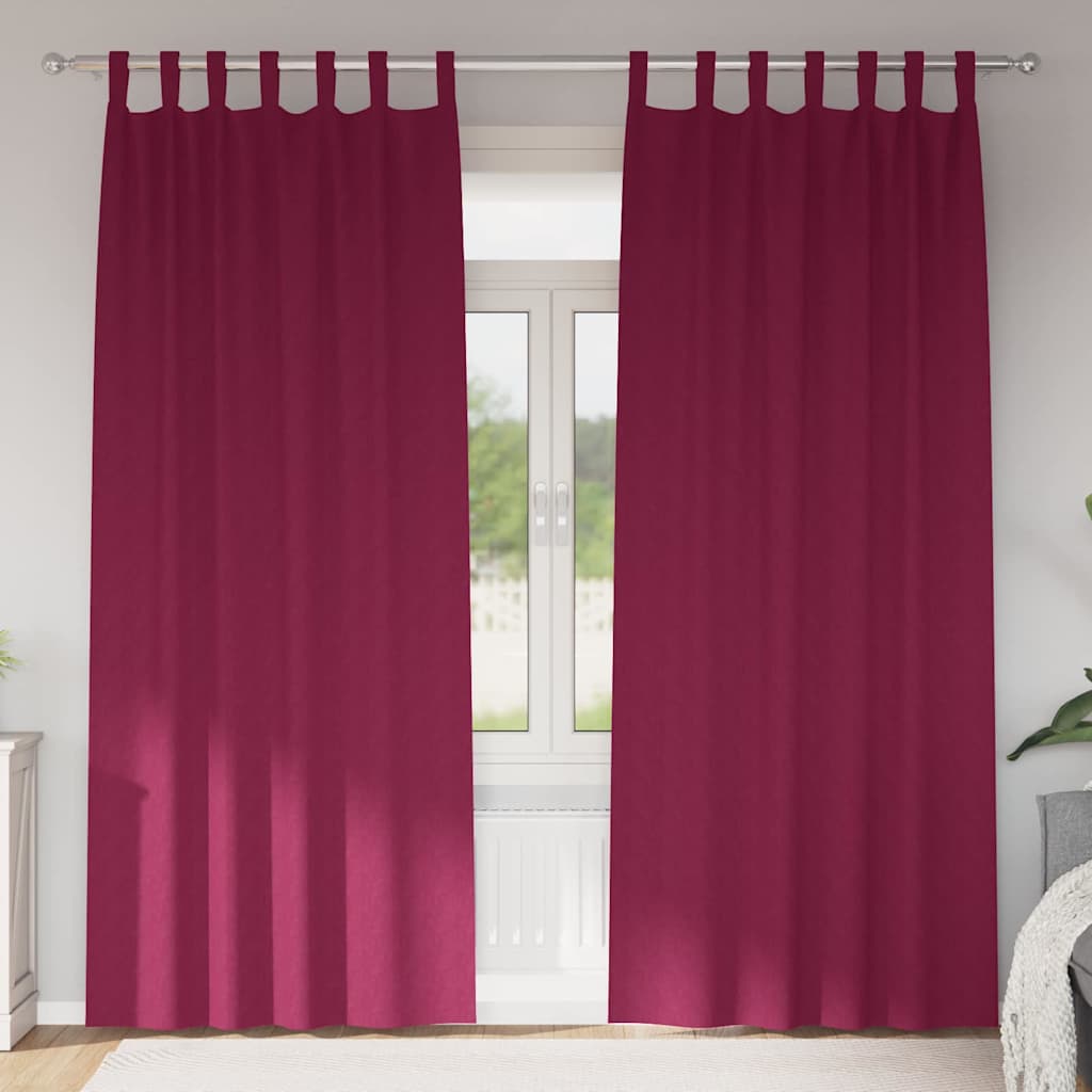 vidaXL Firany blackout z kółkami 2 pcs Czerwone wino 260 x 140 cm