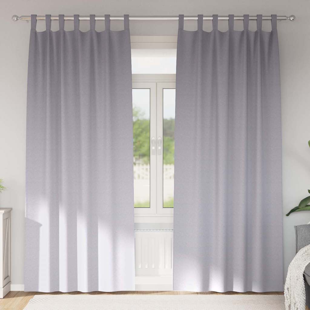 vidaXL Firany blackout z kółkami 2 pcs Metaliczny Szary 260 x 140 cm