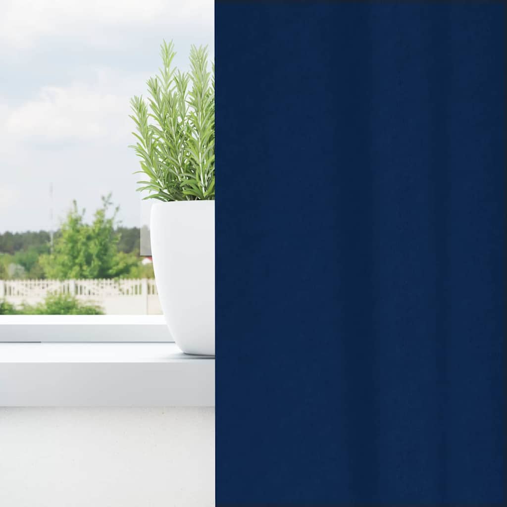 vidaXL Firany blackout z kółkami 2 pcs Ciemnoniebieski 140 x 140 cm