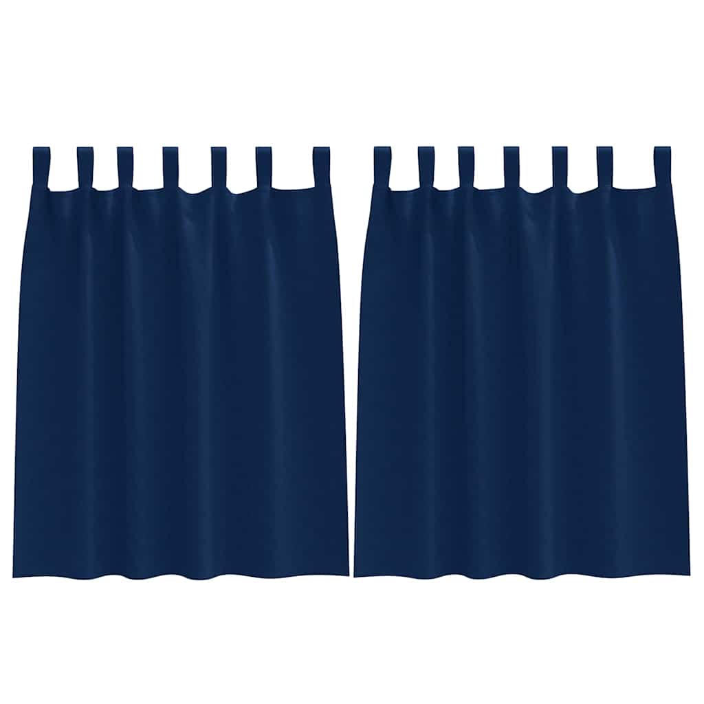 vidaXL Firany blackout z kółkami 2 pcs Ciemnoniebieski 140 x 140 cm