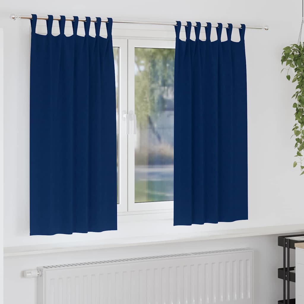 vidaXL Firany blackout z kółkami 2 pcs Ciemnoniebieski 175 x 140 cm