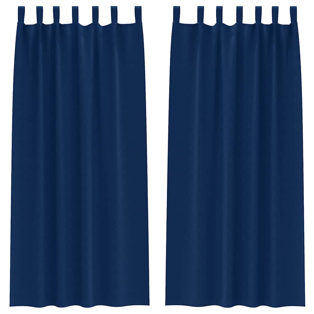 vidaXL Firany blackout z kółkami 2 pcs Ciemnoniebieski 245 x 140 cm