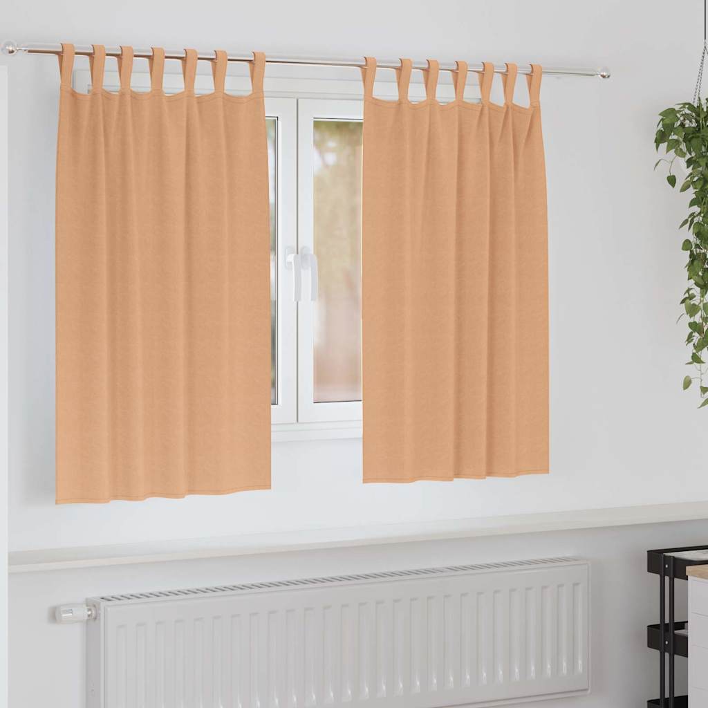 vidaXL Firany blackout z kółkami 2 pcs Jasny Brąz 140 x 140 cm