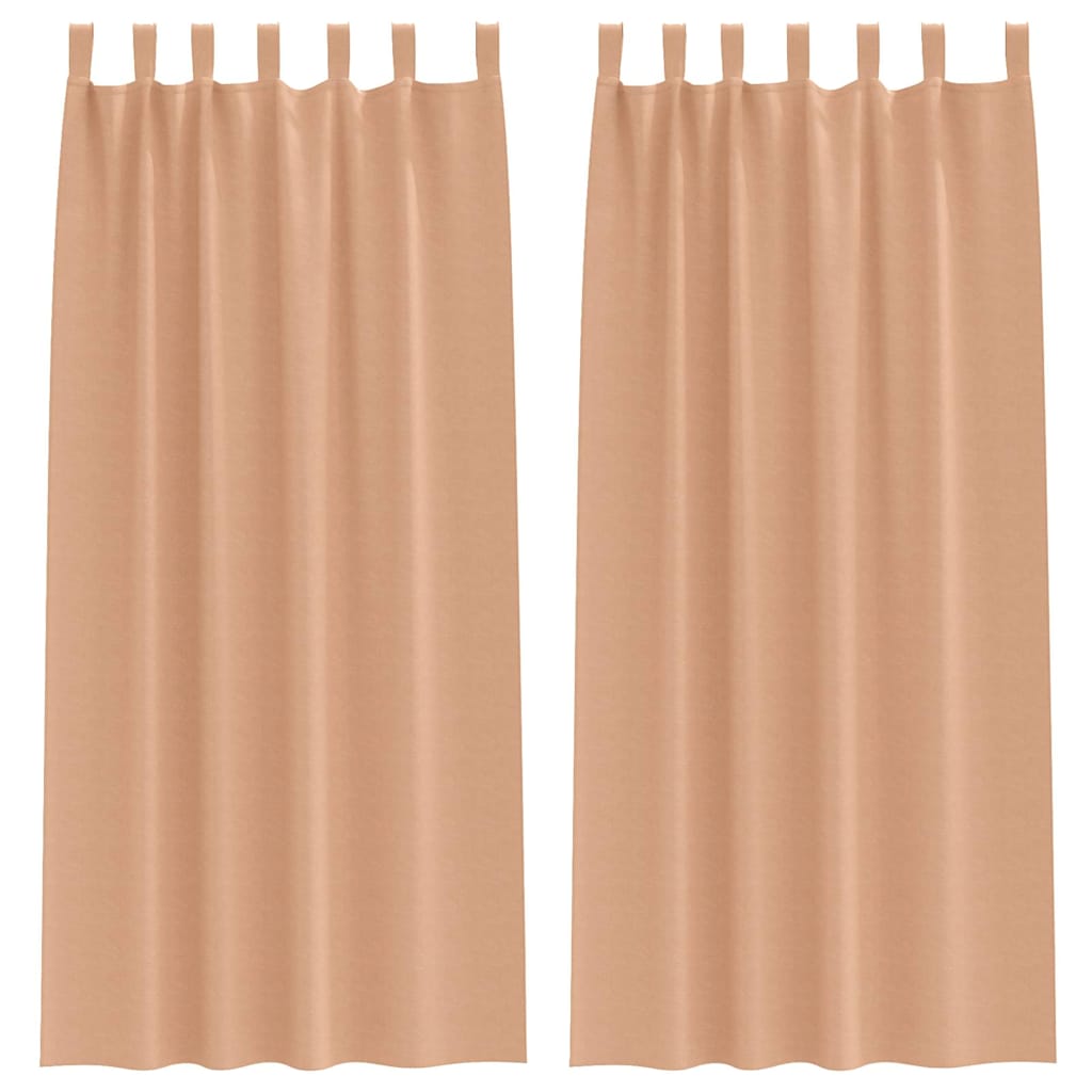 vidaXL Firany blackout z kółkami 2 pcs Jasny Brąz 225 x 140 cm