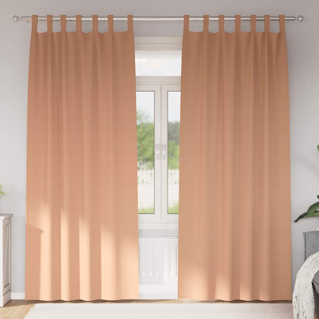 vidaXL Firany blackout z kółkami 2 pcs Jasny Brąz 260 x 140 cm